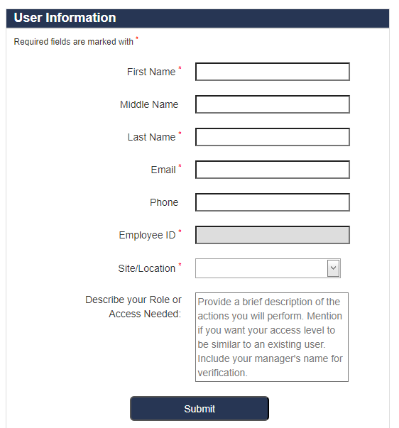 Registration form